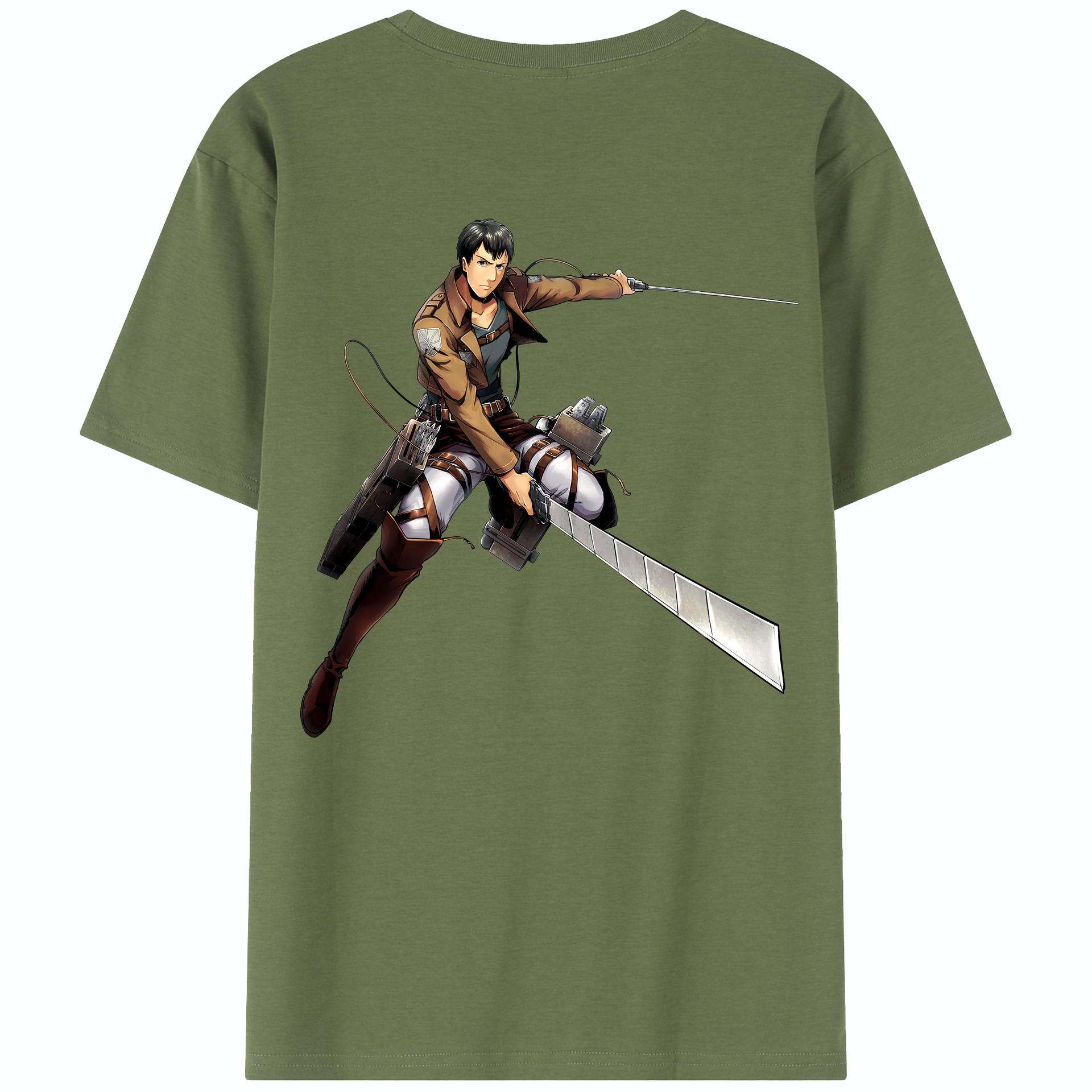 （画像用） 進撃の巨人 ベルトルト・フーバー Attack on Titan Bertholdt Hoover 綿100％半袖Tシャツ（背面プリント）